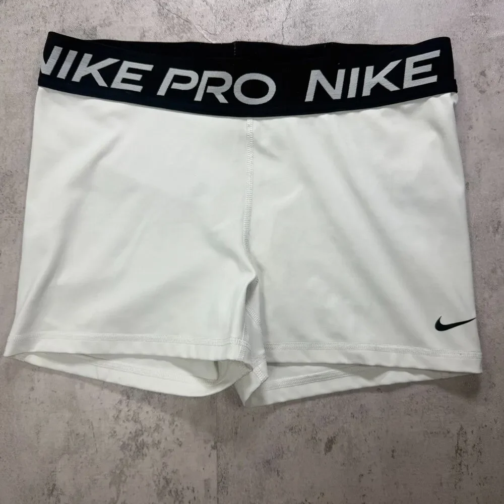 Nike Pro Dri-FIT Compression Shorts Large White